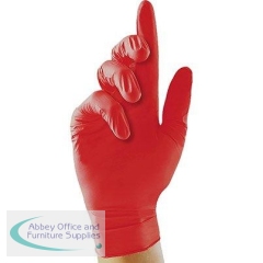 Unigloves Pearl Red Nitrile Disposable Gloves S (Pack of 100)
