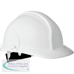 Arco Champion Plus White Unvented Wheel-Ratchet Safety Helmet