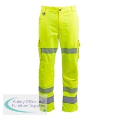 Arco Responsible Yellow Hi-Vis Cargo Trousers with Kneepad Pockets 42T