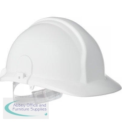 Arco Champion White Unvented Slip-Ratchet Safety Helmet