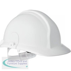 Arco Champion Plus White Unvented Slip-Ratchet Safety Helmet