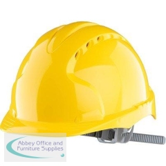 JSP Evo3 Yellow Vented Slip-Ratchet Safety Helmet