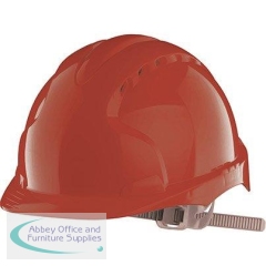 JSP Evo3 Red Vented Slip-Ratchet Safety Helmet