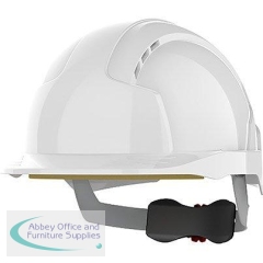 JSP EvoLite White Vented Wheel-Ratchet Safety Helmet