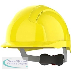 JSP EvoLite Yellow Vented Wheel-Ratchet Safety Helmet