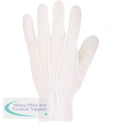 Arco White Cotton PVC-Microdot Gloves M (Pack of 12)