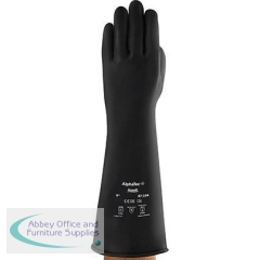 Ansell AlphaTec 87-104 Blk Latex Chemical-Resistant Gloves 8