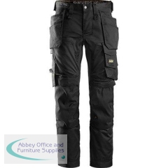 Snickers Workwear AllroundWork 6241 Men\'s Black Trousers with Holster Pockets 36R 052