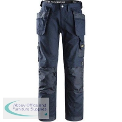Snickers Workwear Craftsmen 3214 Navy Canvas+ Trousers with Holster Pockets 38T 154
