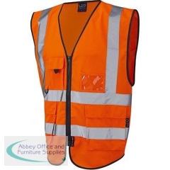 Leo Lynton Orange Zip-Up Hi-Vis Vest S