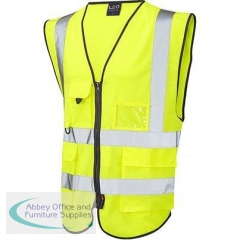 Leo Lynton Yellow Zip-Up Hi-Vis Vest 2XL