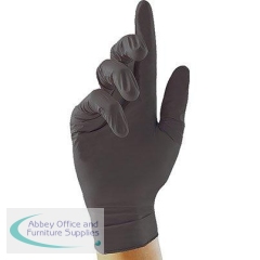 Unigloves Pearl Black Nitrile Disposable Gloves M (Pack of 100)