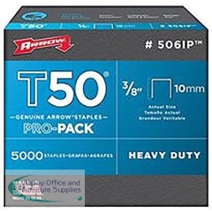 Arrow T50 10mm Heavy Duty Staples (Pack of 5000)