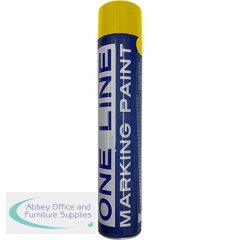 One Line Yellow Line Marker Paint Spray 750ml (Pack of 12)