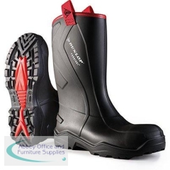 Dunlop Purofort+ Rugged Black S5 Safety Wellington Boots 12