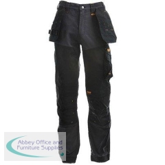 Dewalt Memphis Men\'s Grey/Black Stretch Work Trousers with Kneepad Pockets 36R