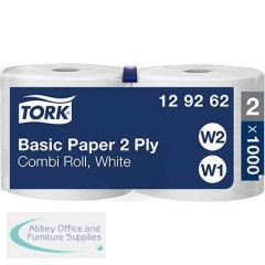 Tork White Combi Basic Paper Towel Roll 340m (Pack of 2)