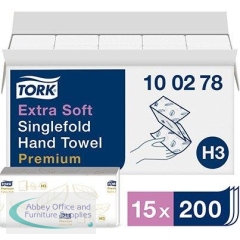 Tork Premium H3 White Extra-Soft Single-Fold Paper Towel (Pack of 15)