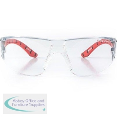 Riley Stream Red Clear-Lens Safety Glasses