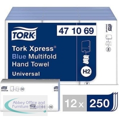 Tork Xpress Universal H2 Blue Z-Fold Paper Towel (Pack of 12)