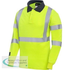 Progarm 5286 Men\'s Yellow Long-Sleeve Hi-Vis Arc-Polo Shirt S