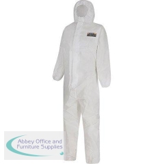 Alpha Solway Alphashield S1BH 1000FR White Chemical Coveralls M
