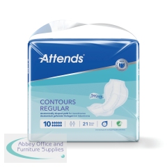 Attends Contours Sanitary Pads Size 10 Regular (Pack of 21) 205532