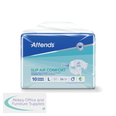 Attends Slip Air Comfort Nappies Size 10L x2 (Pack of 26) 37790