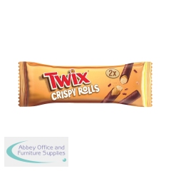 Mars Twix Chocolate + Caramel Crispy Rolls 22.5g (Pack of 24) 125861