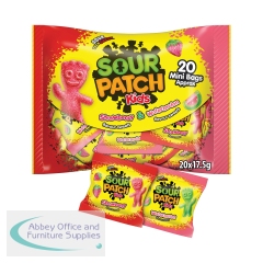 Cadbury Sour Patch Kids Treatsize Bag Strawberry/Watermelon 350g (Pack of 20) 4323296