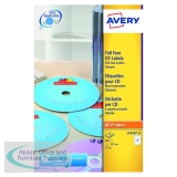 Avery White Full Face CD DVD Laser Label 2 Per Sheet (50 Pack) L7676-25