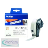 Brother DK-11203 Label Roll 17x87mm 300 on Roll Black on White DK11203