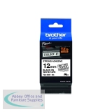 Brother P-Touch TZe Laminated Tape Cassette 12mm x 8m Black on White Tape TZES231