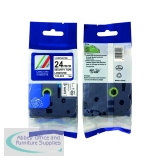 Brother P-Touch TZe Security Labelling Tape Cassette 24mm x 8m Black on White Tape TZESE5
