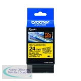BA80644 - Brother P-Touch TZe Self-Laminating Tape Cassette 24mm x 8m Black on Yellow Tape TZE-SL651