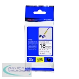 Brother P-Touch TZe 18mm Black on White Labelling Tape TZE241