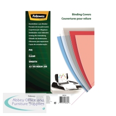 Fellowes Recycled A3 PVC Binding Covers Clear 200 Micron (Pack of 100) 53764