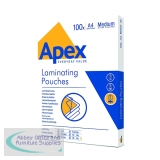 Apex A4 Medium Duty Laminating Pouches 250 Micron Clear (100 Pack) 6003501