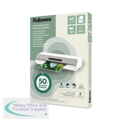 Fellowes Recycled A5 Laminating Pouches Matt 80 Micron (Pack of 100) 100143437
