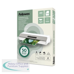 Fellowes Recycled A4 Laminating Pouches Matt 80 Micron (Pack of 100) 100143435