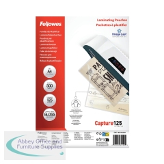 Fellowes Laminating Pouches 250 Micron Total Thickness Gloss A4 (Pack of 500) 1100144249