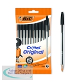 Bic Cristal Ballpoint Pen Medium Black  (10 Pack) 830864