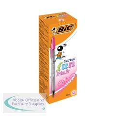 Bic Cristal Fun Ballpoint Pen 1.6mm Line Width Pink (Pack of 20) 929056