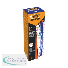 Bic Gel-ocity Quick Dry Gel Retractable Rollerball Pen Blue (Pack of 12) 3086123498303