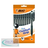 Bic BU3 Grip Retractable Ballpoint Pen (Pack of 10) Black 996727