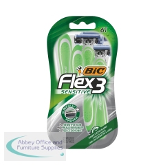 BC70076 - Bic Flex 3 Disposable Razor Sensitive (Pack of 6) 508096