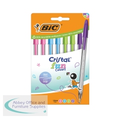 Bic Cristal Fun Ballpoint Pens Assorted (Pack of 8) 524174