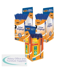 Bic Cristal Ballpoint Pen Medium Blue (Pack of 50) Buy 2 Get FOC x50 Bic Clic Stick Blue