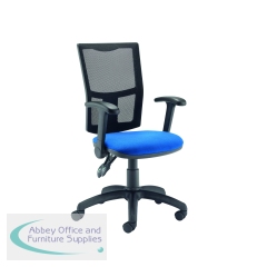 5 Star Mesh Back Operator Chair Foldaway Arms Royal Blue SF2113847