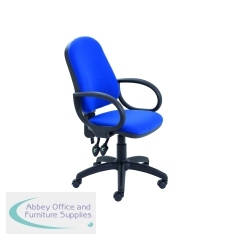 5 Star High Back Operator Chair Fixed Loop Arms Royal Blue SF3167305